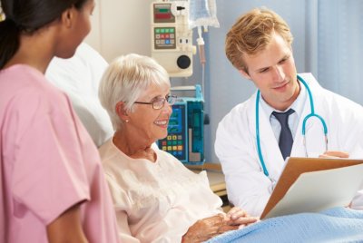 doctor explaining to a senior woman